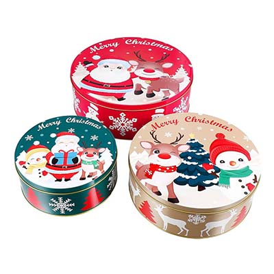 Round cookie tin container wholesale