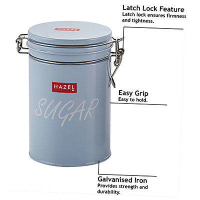 Tea tin can with latch lock