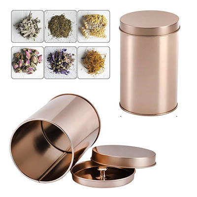 Airtight double lids tea tin can