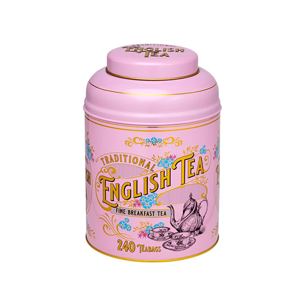 Metal tea tin container