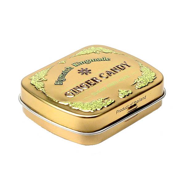 Small hinged tin box