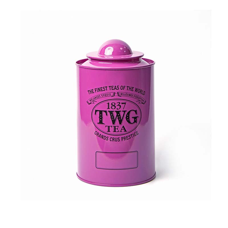 Embossed tea tin canister