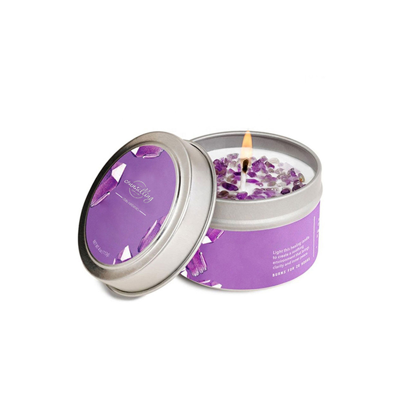 Cream candle tin