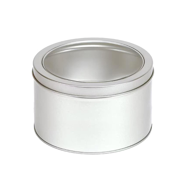 Candle tin with clear lid