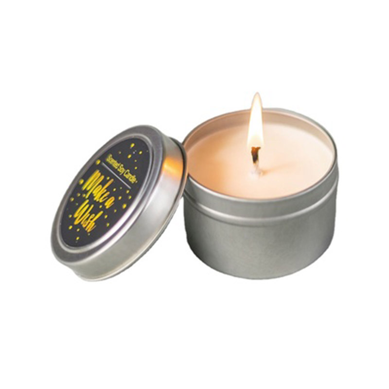 Cream candle tin