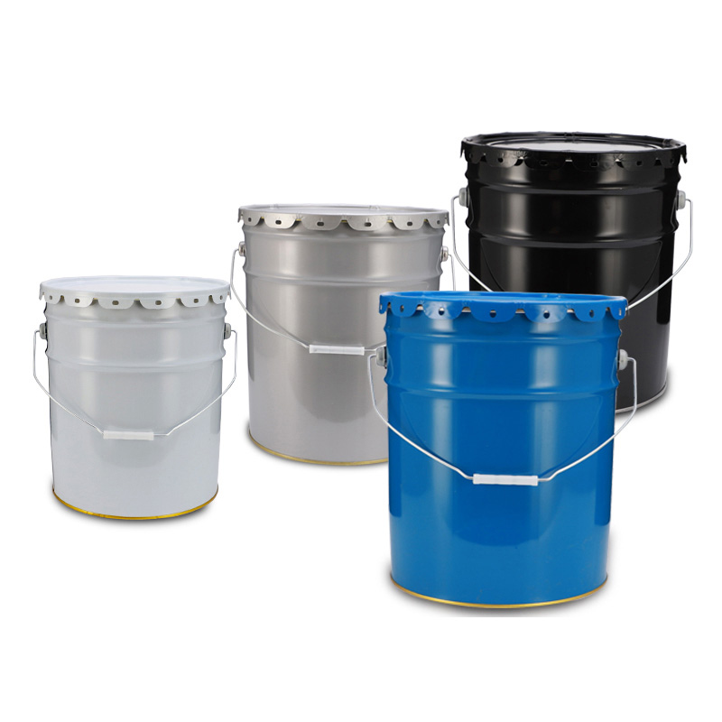 Custom printed 5 gallon 20 liter metal paint bucket steel drum with flower lid and handle