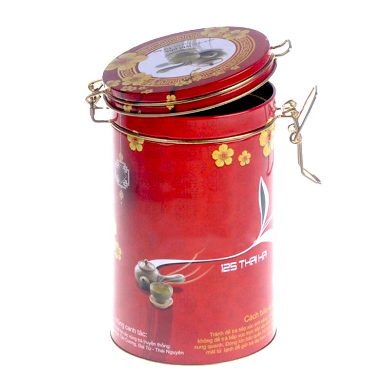 Tea tin can with lock