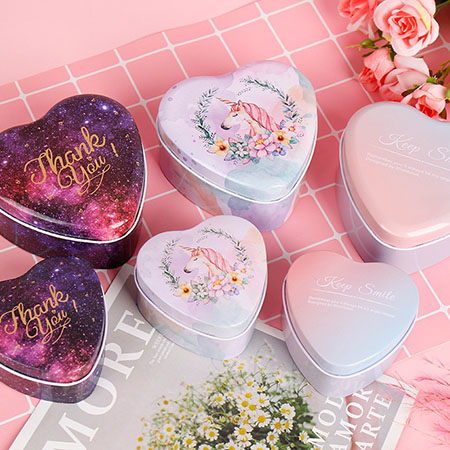 Heart shape tin box