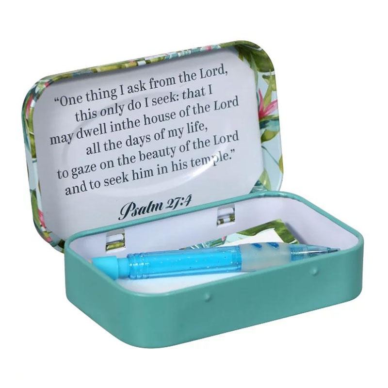 Custom hinged tin prayer box