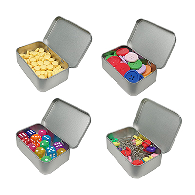 Hinged lid tin box