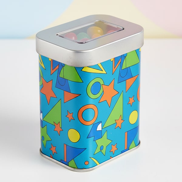 tea tin with window 