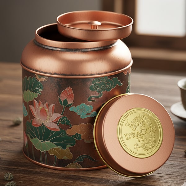 double lids tea tin