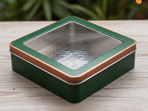cookie tin box with window cookie tin box with window