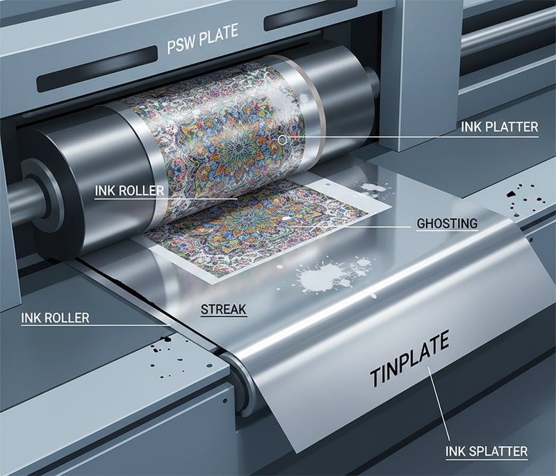 tinplate printing process and contamination