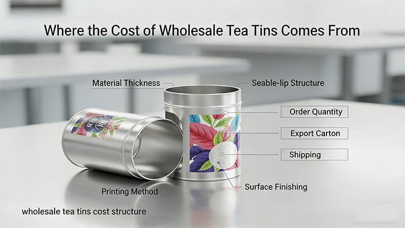 Custom tea tins wholesale for loose leaf tea packaging