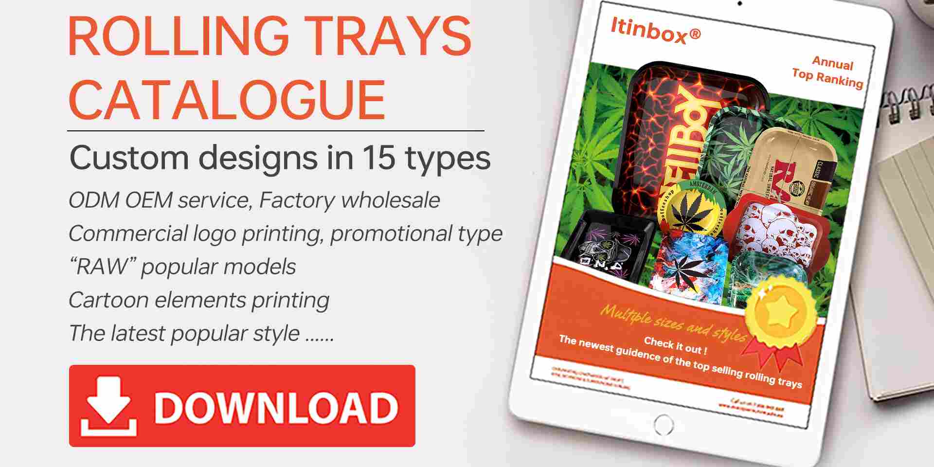 rolling trays catalogue