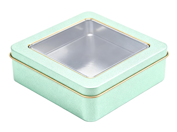 Window cookie tin box