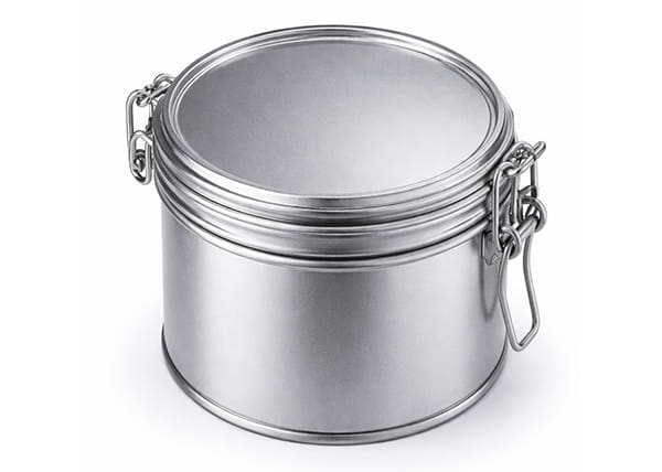 Round clip lid tin