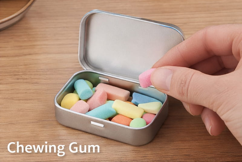 Chewing gum hinged tin box