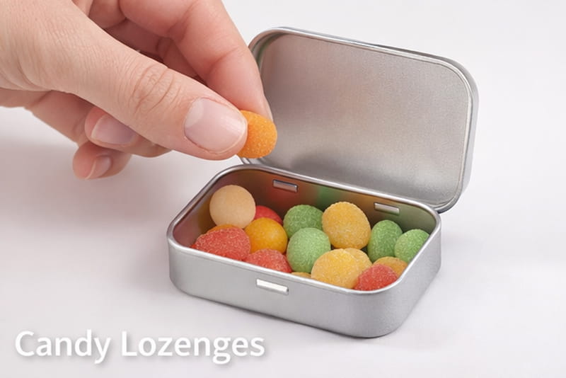 Candy hinged tin box