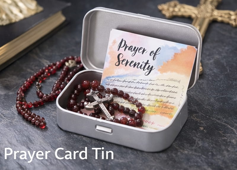 Prayer card tin box