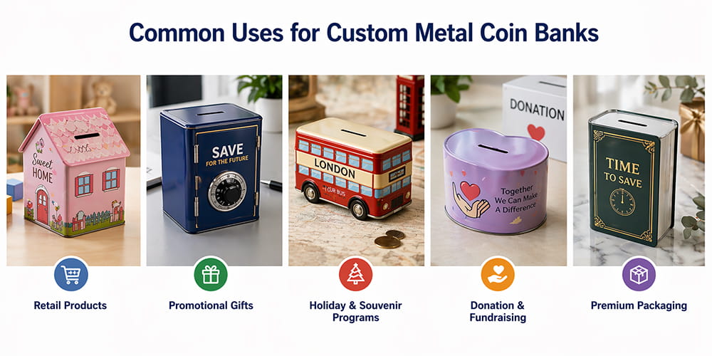 Custom Tin Coin Banks