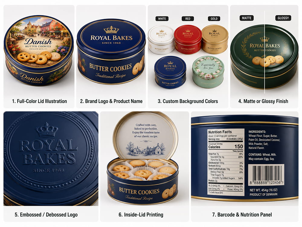 Personalised Biscuit Tin Design Options