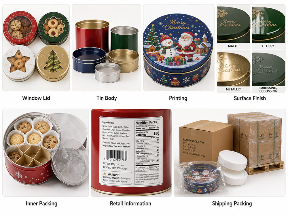 Custom Options for Cookie Tin Window 