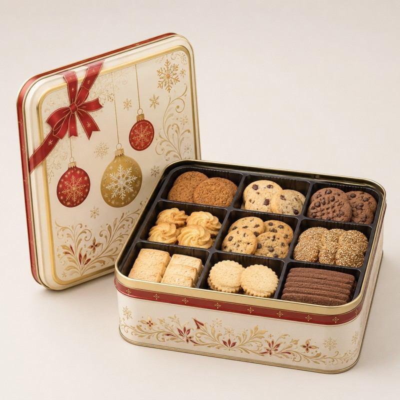 cookie tin with divider insert