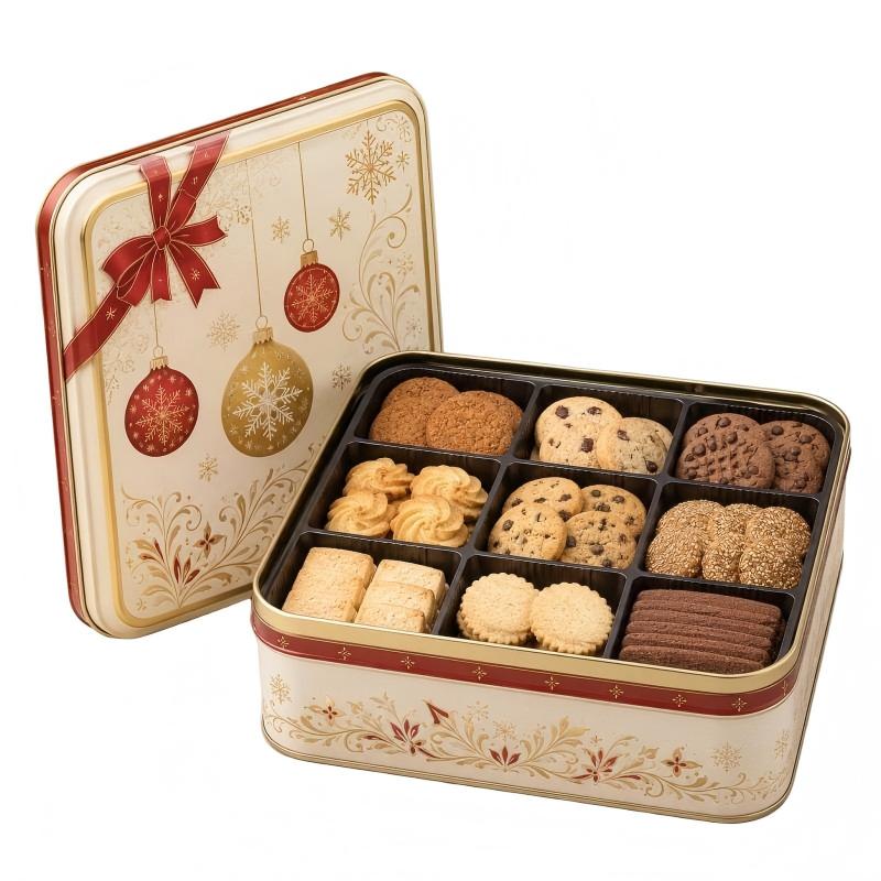 cookie tin with divider insert