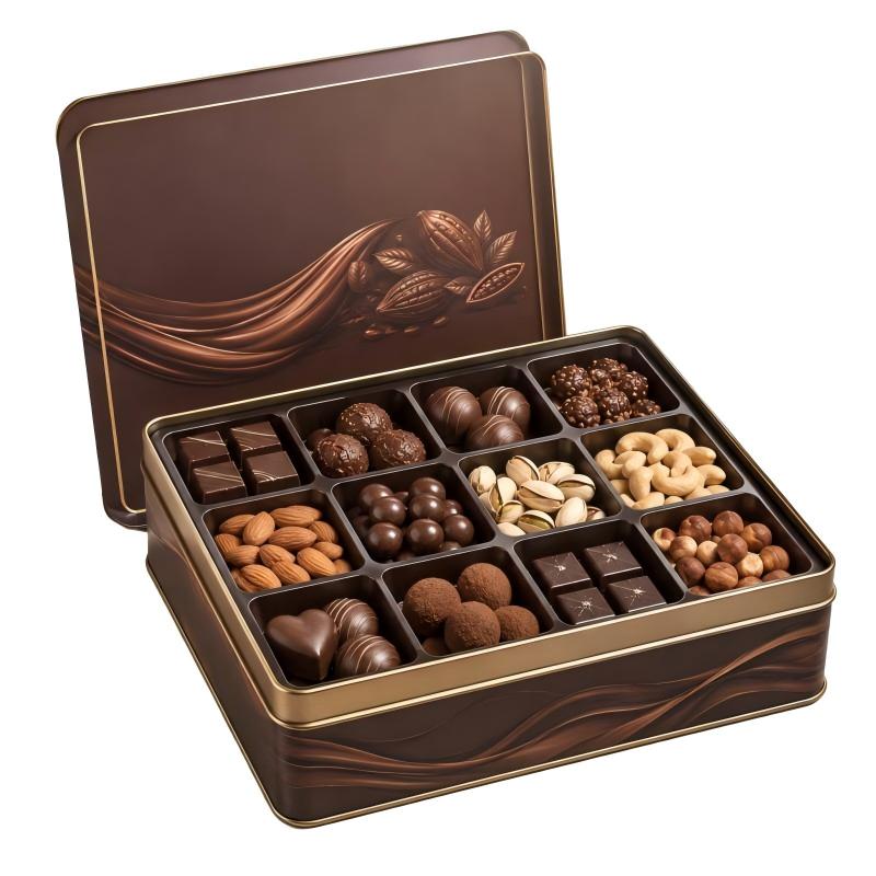 large metal chocolate box