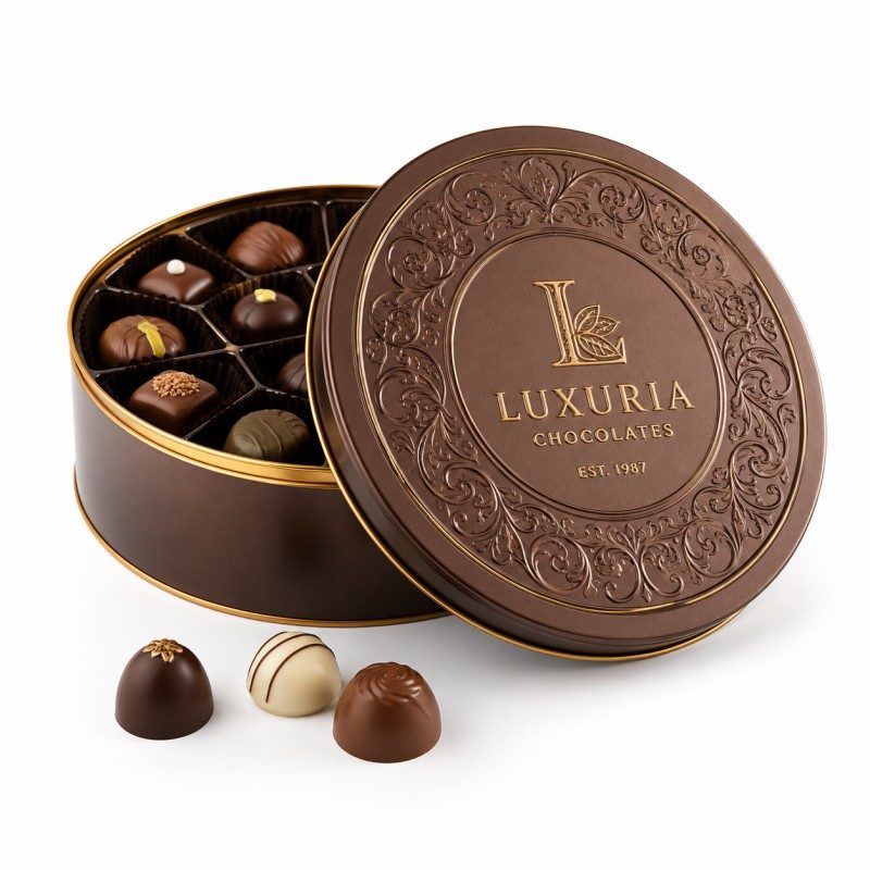 luxury chocolate tin box