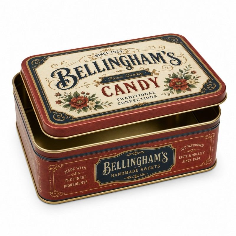 candy tin box with lid
