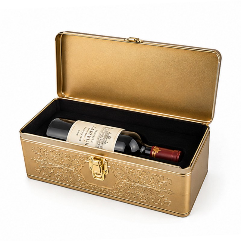 Embossed Wine Gift Tin Box