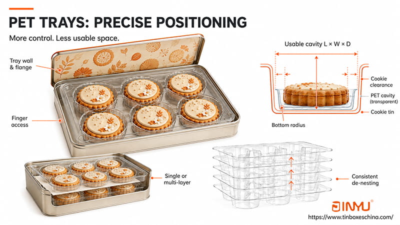 cookie tin box with PET trays cookie tin box with PET trays