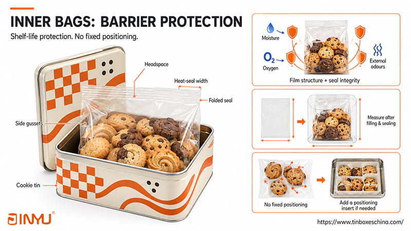 cookie tin box with inner bags cookie tin box with inner bags
