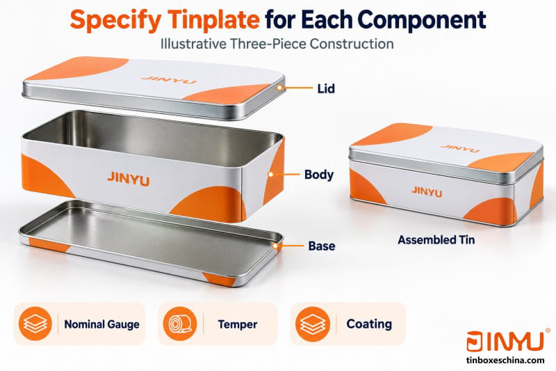 Specify Tinplate for Each Component
