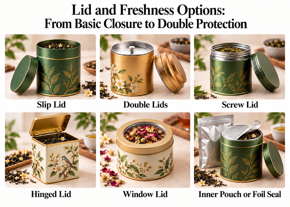 Tea Tin Lid and Freshness Options