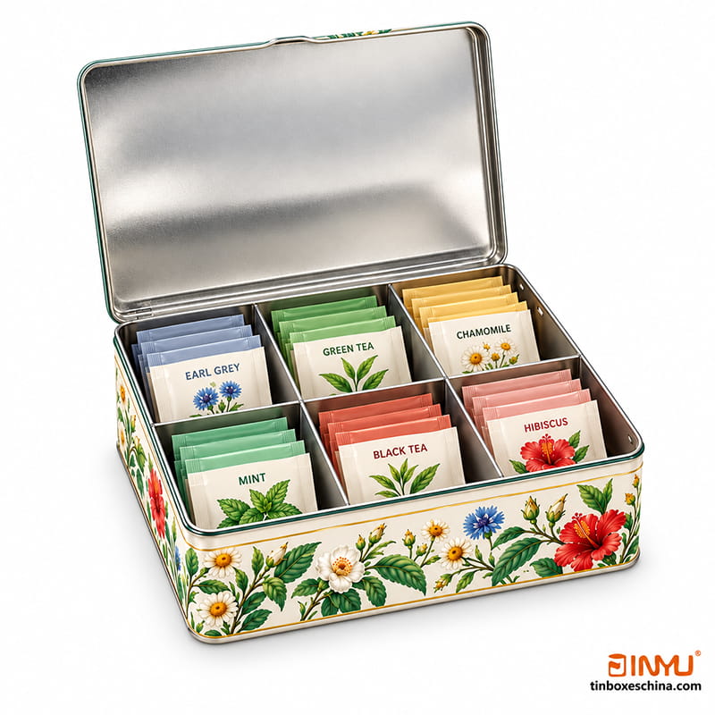 Tea Tins with Removable Dividers